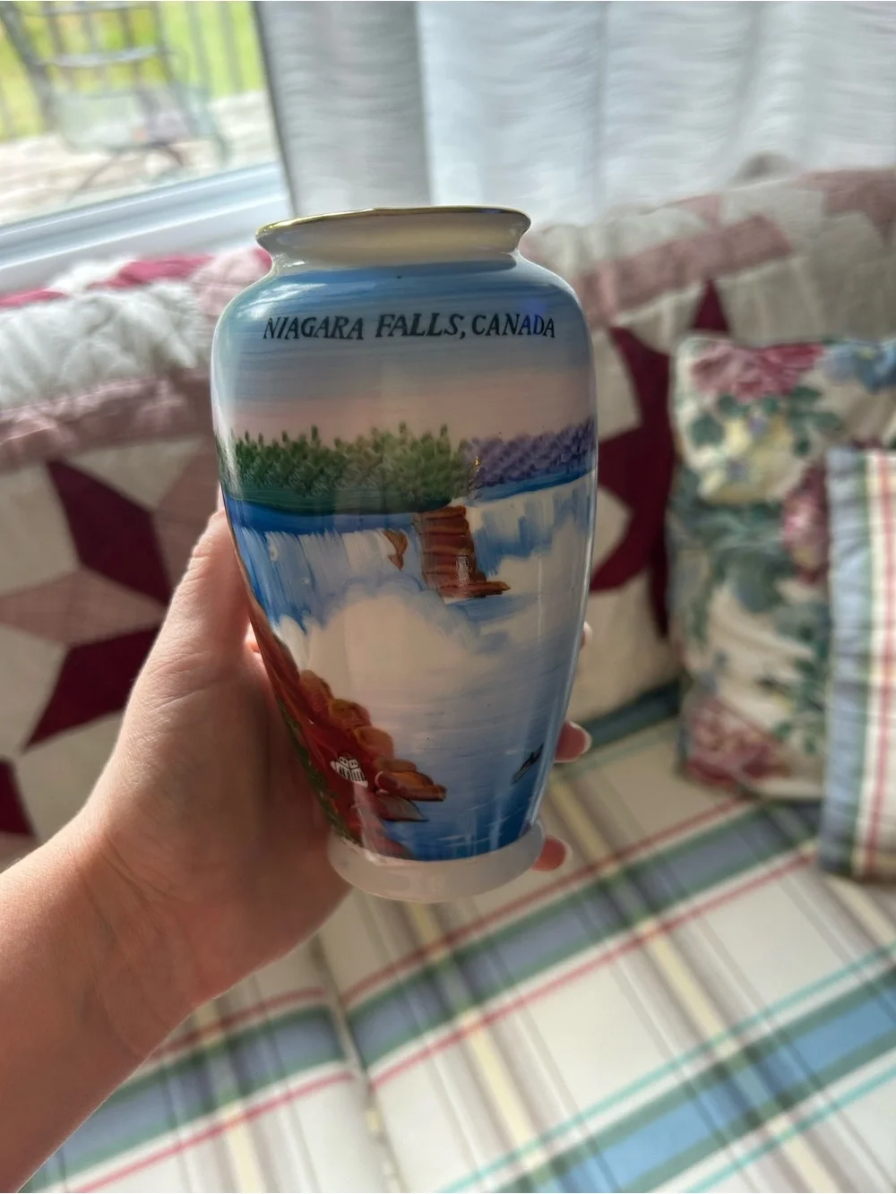 Vintage Niagara Falls Canada Souvenir Vase- Made in Japan